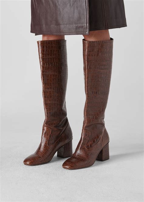 croc brown boots